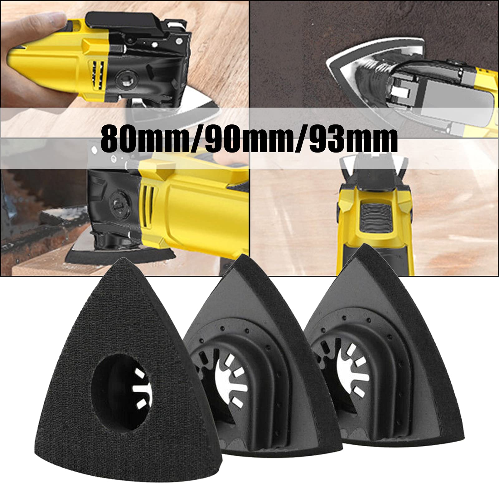 Szlifierka Delta, płyta szlifierska, narzędzie wielofunkcyjne, papier ścierny, akcesoria do drobnego Bosch Parkside Ryobi Worx Workzone, 4 sztuki (90 mm)