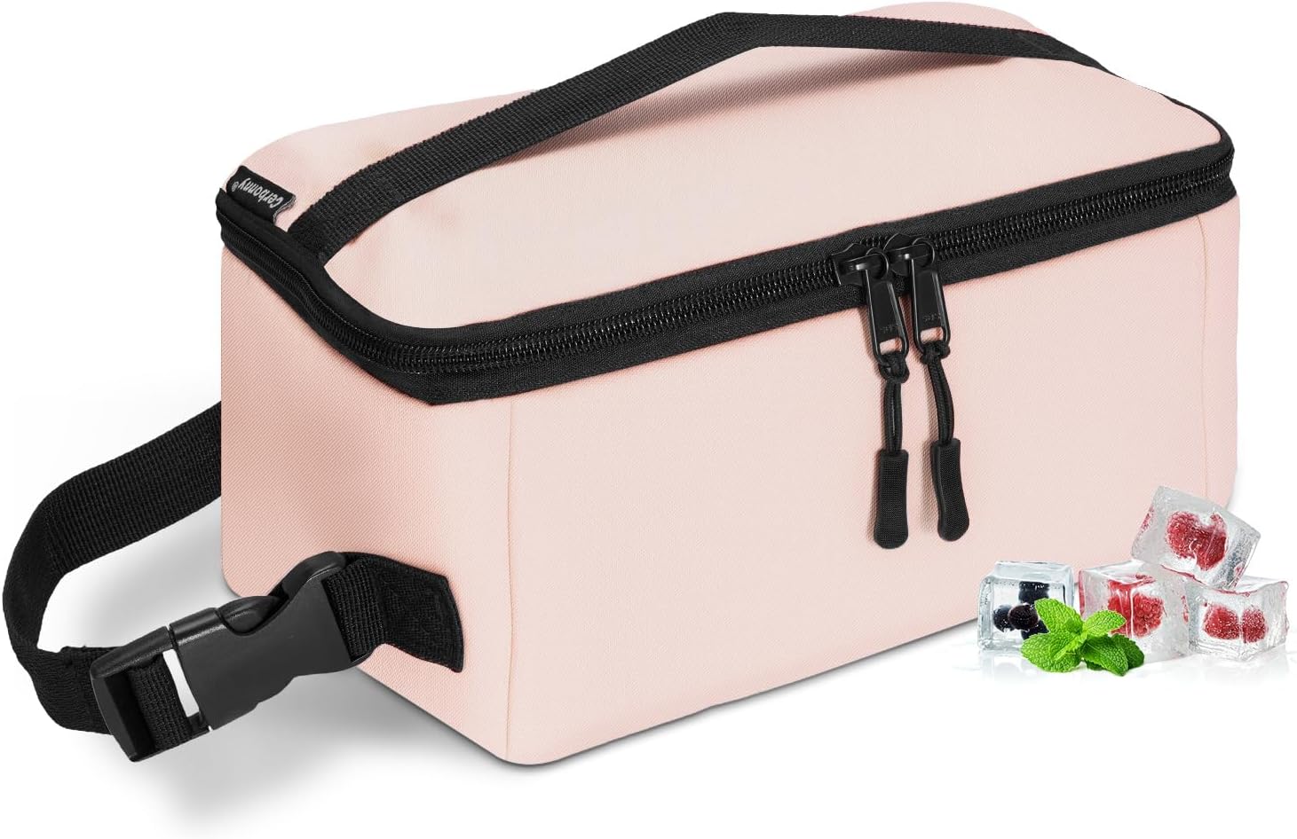 Cerbonny Small Laptop Bag, Mini Cooler with Insulated Lunch Box for Work, School, Travel - Pink