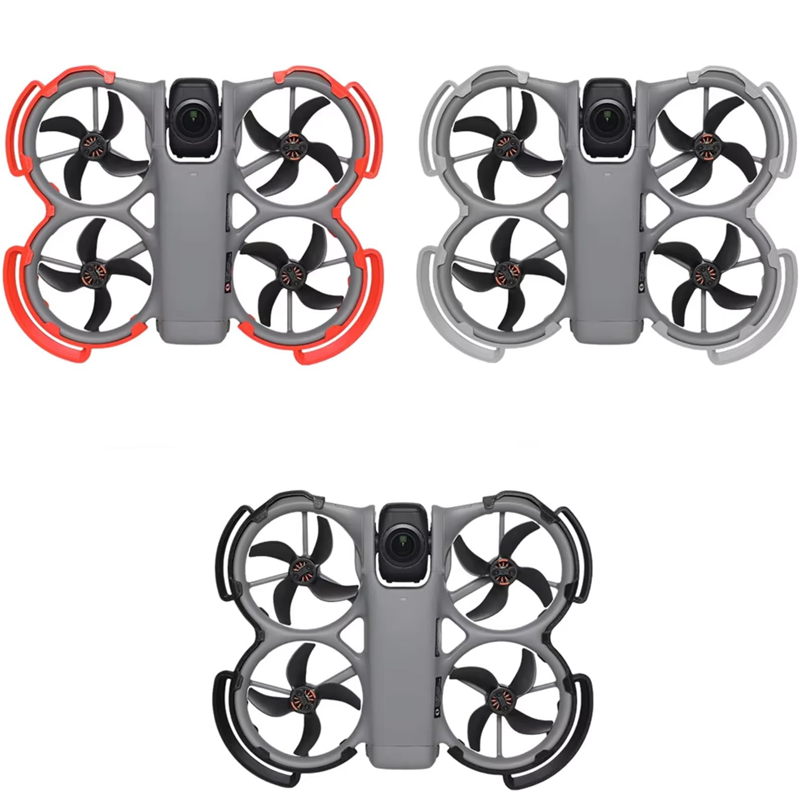 Protezione Kit per DJI Avata 360, Eliche Protezione + Carrello di atterraggio, Gimbal Copertura protettiva Anelli paracolpi Gambe allungate Drone Supporto Accessori per DJI Avata 360 (Black)