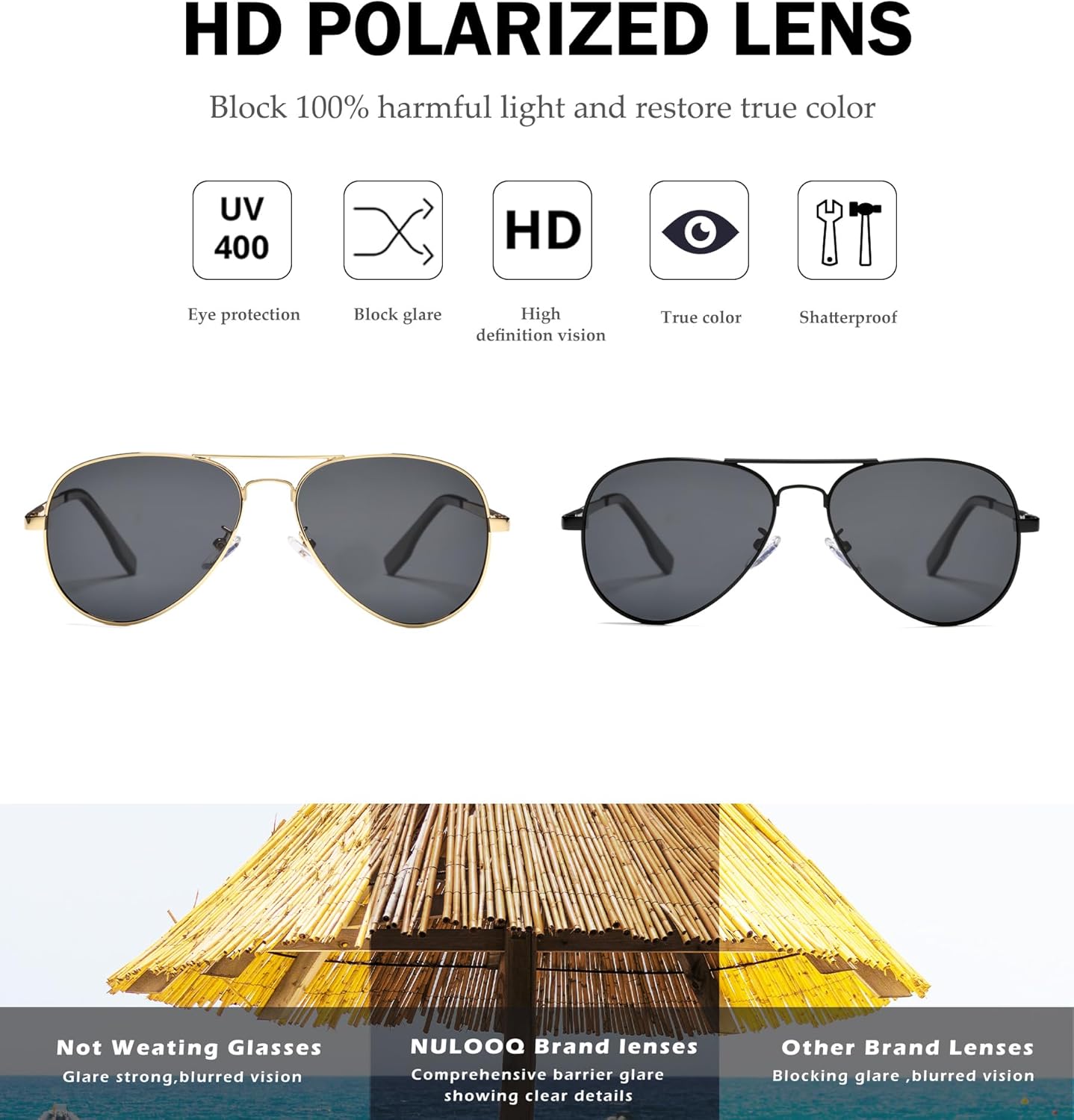 NULOOQ Extra Small Aviator Polarized Sunglasses for Small Face Women Men Juniors and Kids 52mm & 58mm - Image 4