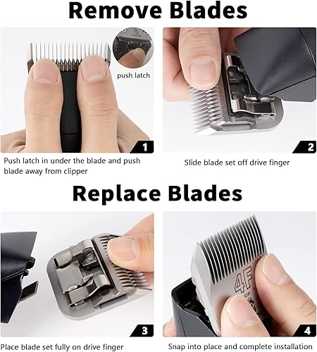 Miniatura 6 de KBDS Cuchillas de cerámica desmontables para mascotas tamaño 10 compatible con la mayoría de los cortadores Andis Oster Wahl A5 hechas de cortador