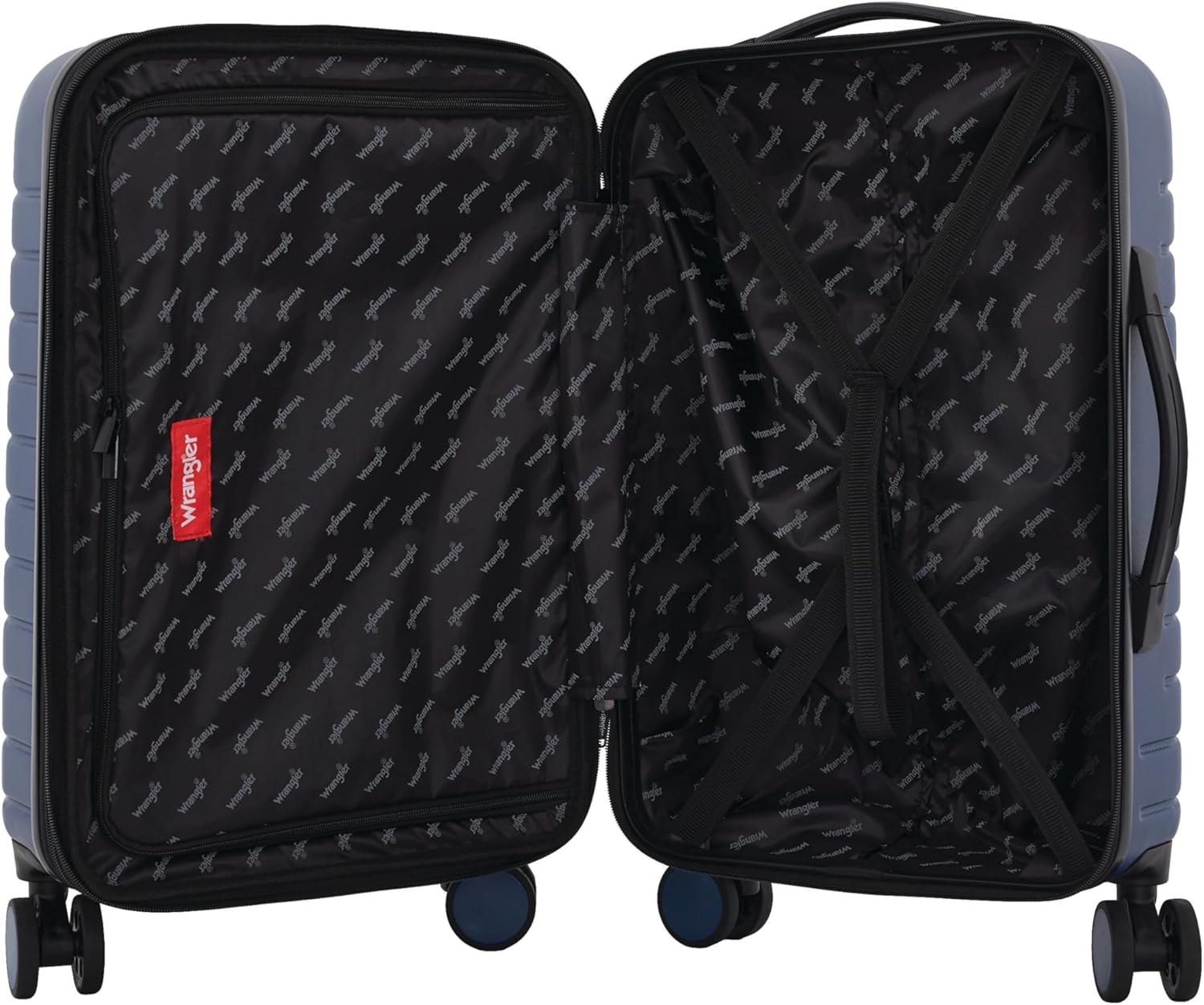 Wrangler Trunk Spinner Suitcase Set, Poseidon Blue, 2 Luggage & 2 Packing Cubes