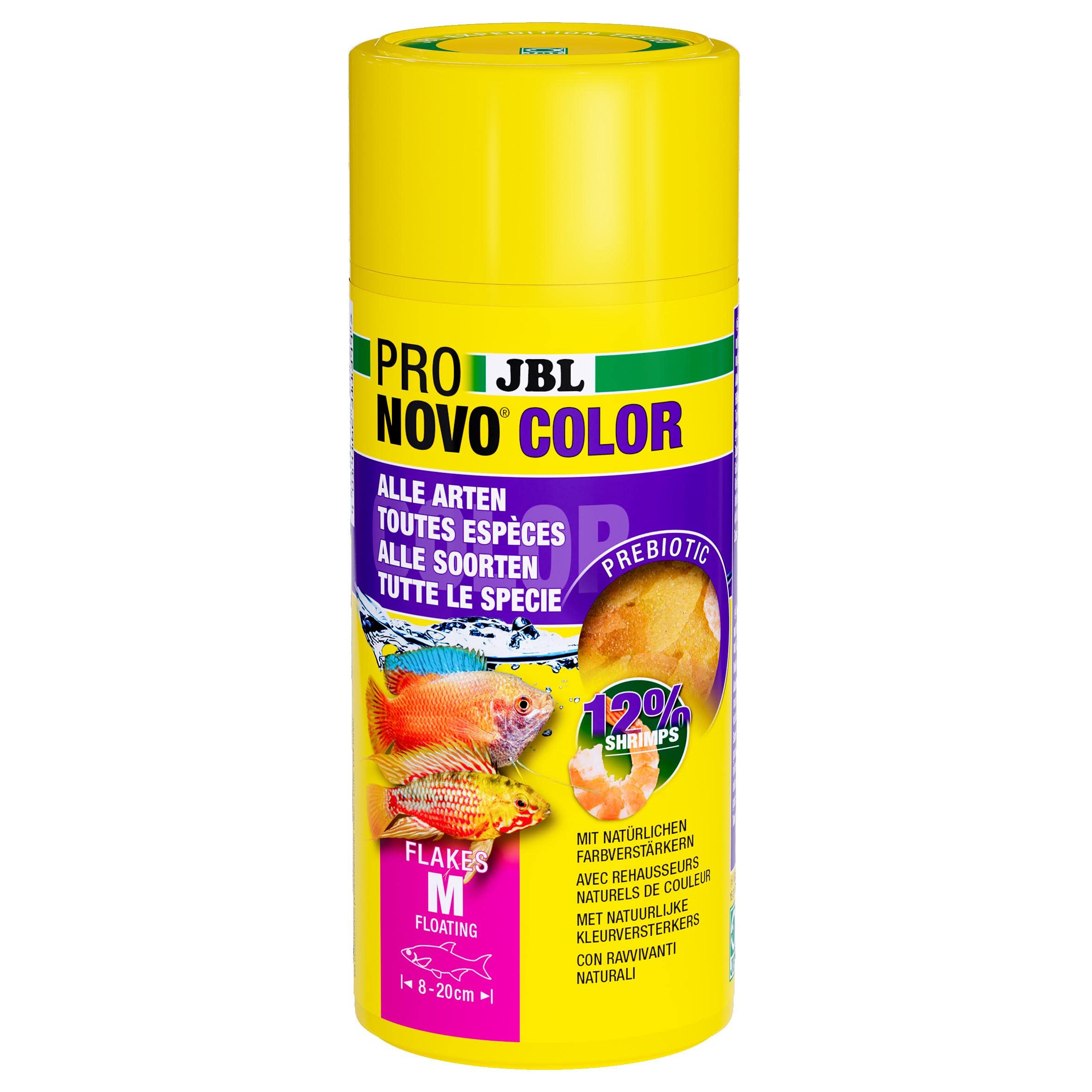 JBL Pronovo Color Flakes - Copos de Comida para Todos los Peces de Acuario de 8 a 20 cm, tamaño M, 250 ml