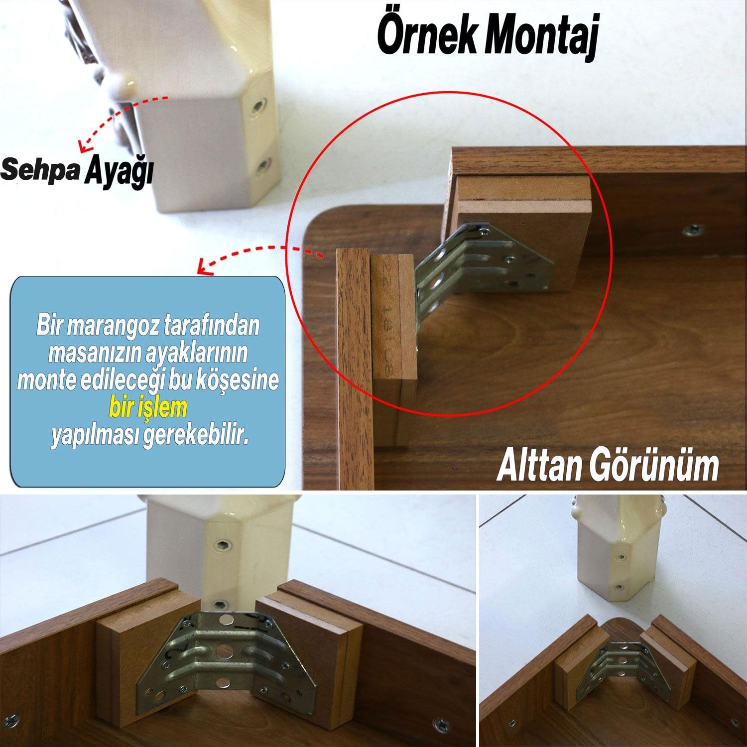 Elips Sehpa Ayağı 42 cm Plastik Gold Altın Masa Ayak Mutfak Sehpası Yemek Masası Mobilya Ayakları
