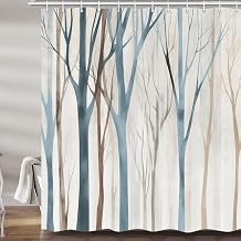 Tree Shower Curtain 72x72 Inch, Modern Minimalist Forest Bathroom Decor