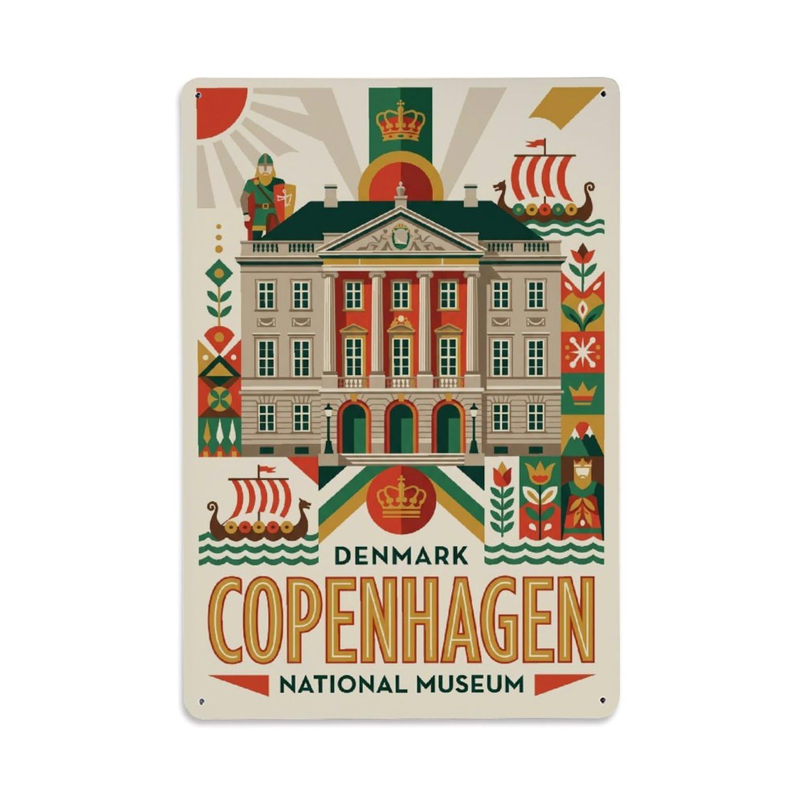 Este 8X12inch Style Vintage Travel Copenhagen Denmark Significant Metal Tin Sign