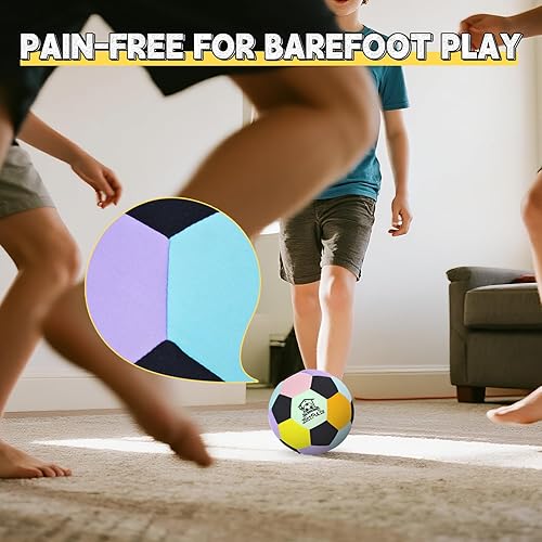 Miniatura 3 de Balón de fútbol suave para interiores, tamaño 4, divertida pelota silenciosa para niños y adolescentes, entrenamiento de drible en interiores