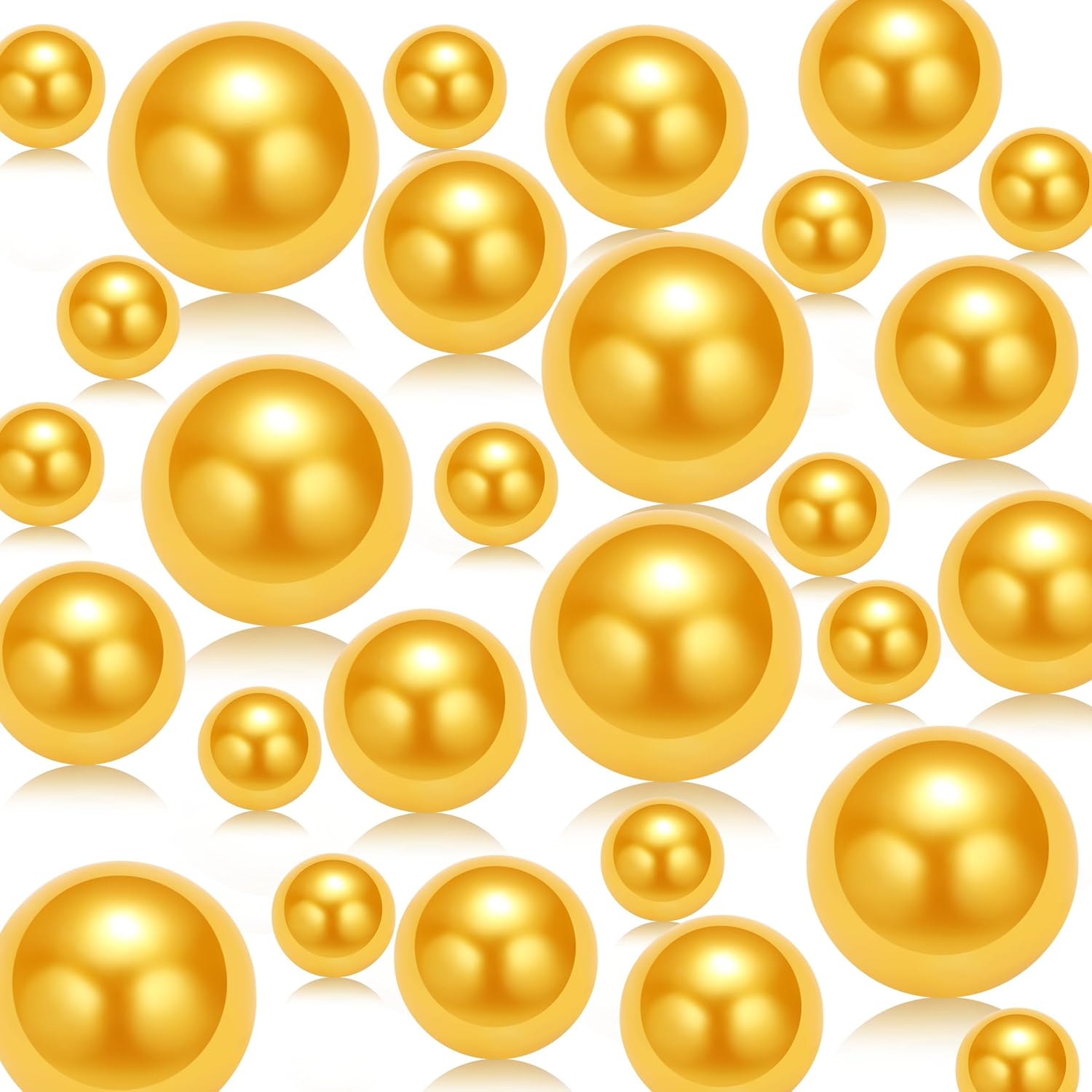 ZHIYUXI 240Pcs Vase Filler Beads Black Pearls Gold Beads 8/14/20mm Gold Vase Fillers for Centerpieces Home Decor Non-Hole ABS Floating Pearls for Wedding Centerpieces, Candle,Water Beads for Vases