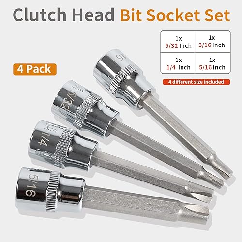 Miniatura 2 de Juego de 4 dados de cabeza de embrague utilizados con unidad cuadrada de 3/8 pulgadas para automóviles y camiones Chevy mayores