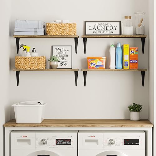 Miniatura 8 de Wallniture Arras - Estantes flotantes de 24 x 8 pulgadas para almacenamiento de pared, estantería de pared para decoración de sala de estar,