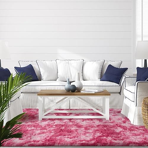 Miniatura 57 de TWINNIS Alfombras grandes de pelo largo de 4 x 6 pulgadas para sala de estar, dormitorio, teñido anudado gris oscuro, alfombras de felpa súper