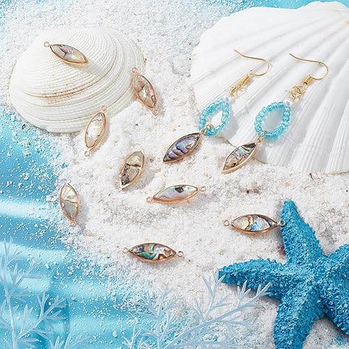 Miniatura 4 de BENECREAT Encantos de concha de abulón, colgantes de concha de Paua para la fabricación de joyas