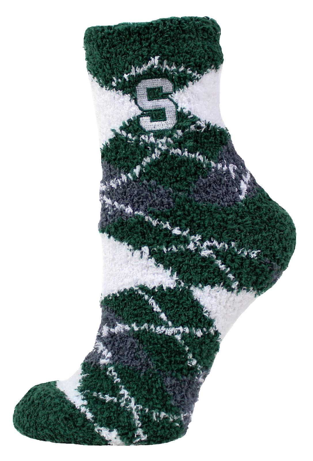 NCAA Stripe Fuzzy Sleep Socks
