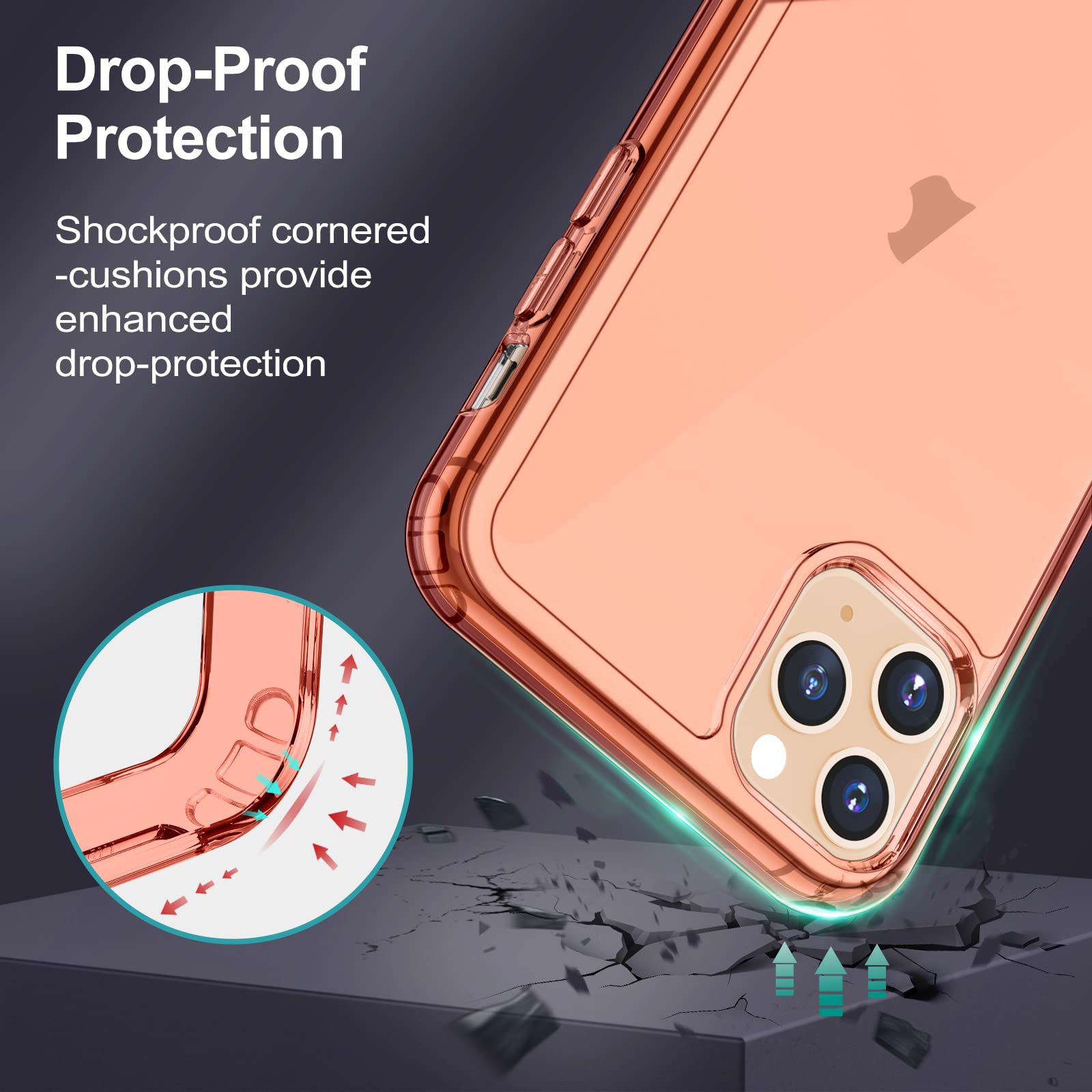 JETech Handyhülle Für IPhone 11 Pro Max Mit Standfuß & Wireless Charging – Stoßfest & Dünn, In Roségold