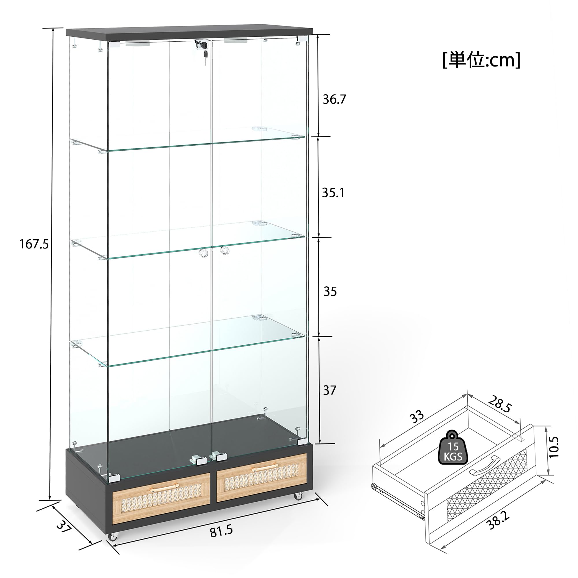 Amazon.co.jp: コレクションケース ガラスコレクションケース 強化