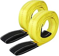 Vista 7 de Trekassy Paquete de 2 correas de elevación de 6 x 2 pulgadas, correas de elevación de 6 pies con capacidad nominal de cesta de 9,400 libras, correa