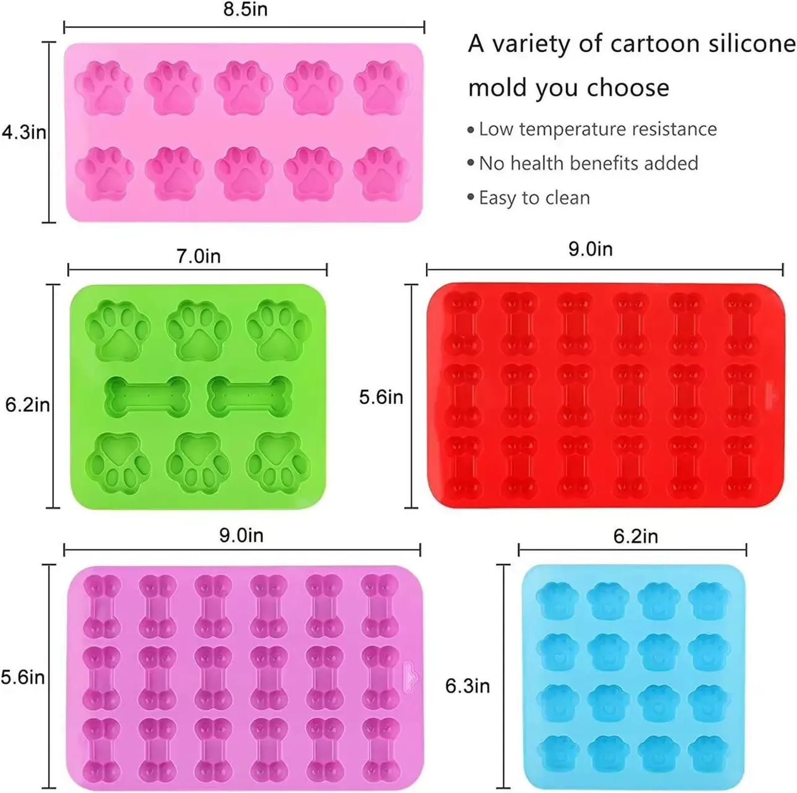 Tier Cartoon Hund Fußabdruck Katze Pfote Silikon Kuchen Home Mousse Schokolade Form Pudding Gelee Küche Handgemachte Backen Werkzeuge(A-Pink)