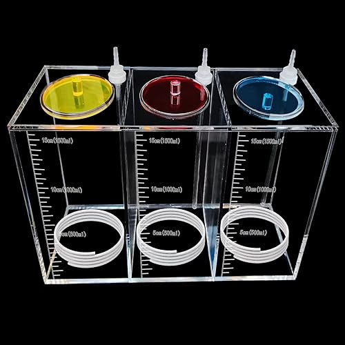 Miniatura 3 de Saricho Cubo de srorage líquido hecho de acrílico, contenedor de dosificación de depósito, accesorios de bomba de aire para acuarios, dosificación