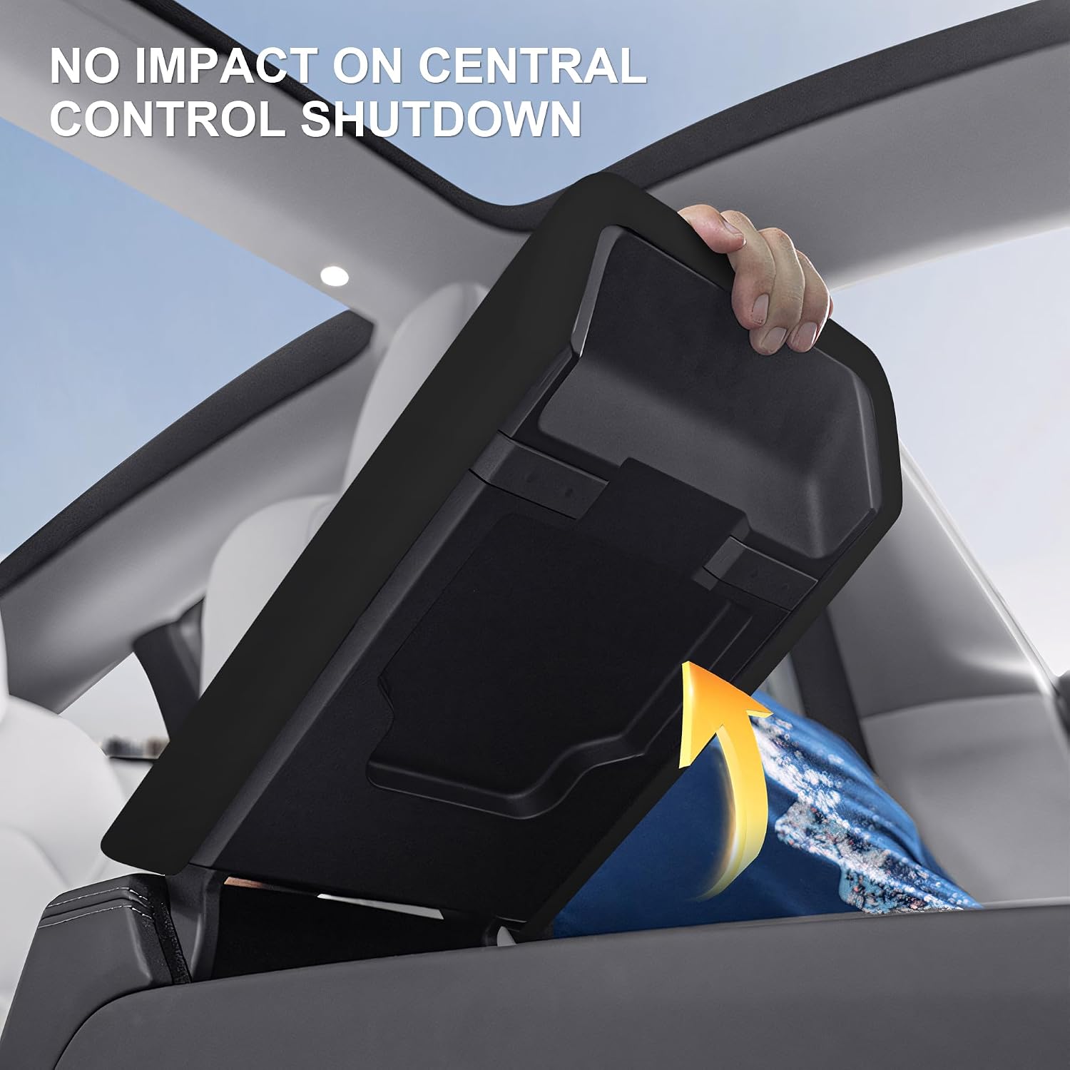 frani Center Console Armrest Cover Designed for Tesla Model 3 Highland 2024-2026 and Model Y Juniper 2026 Refresh,Non-Slip Designed with EZ Snap On Install-Black