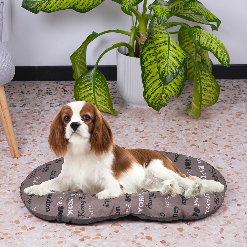 Ferplast Cuscino Cane e Gatto RELAX 65/6, Lettino per Cani Gatti Animali Domestici, Materassino, Cuscino Imbottito per Cuccia Cane e Gatto, Ovale, Cotone Morbido, Lavabile, 65 x 42 cm