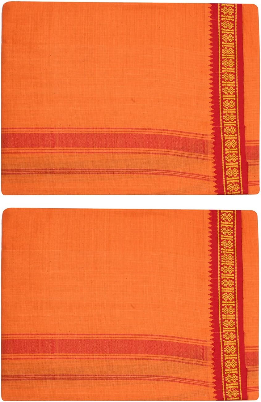 Indhirani Men's Cotton Dhoti Kavi