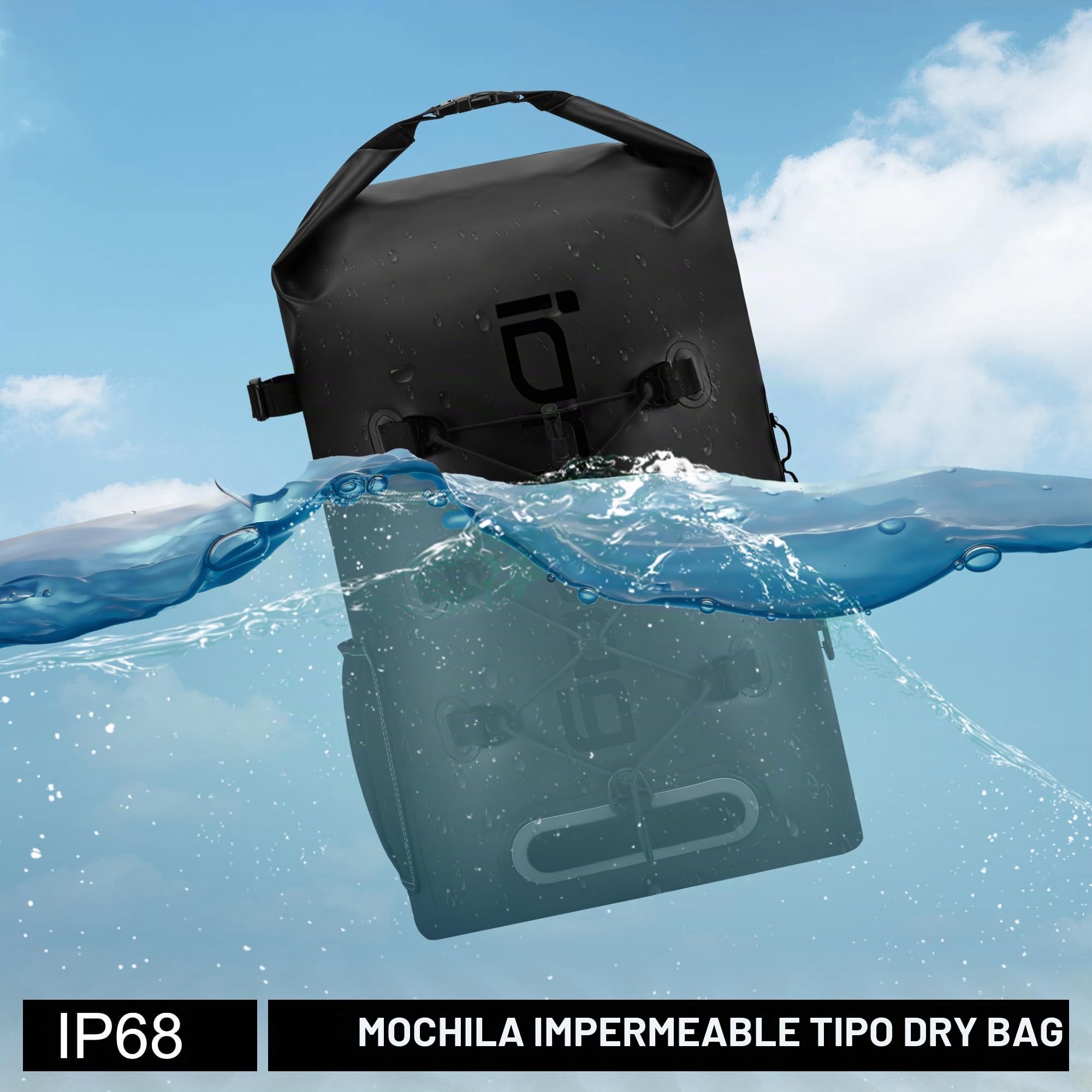IDRYBAG Mochila Impermeable para Hombres y Mujeres, Bolsas Secas Impermeables para Kayak