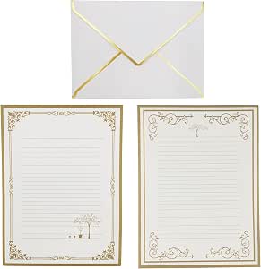 3X(50 ENVELOPPES AVEC BORDURE Dorée pour Cartes de Correspondance