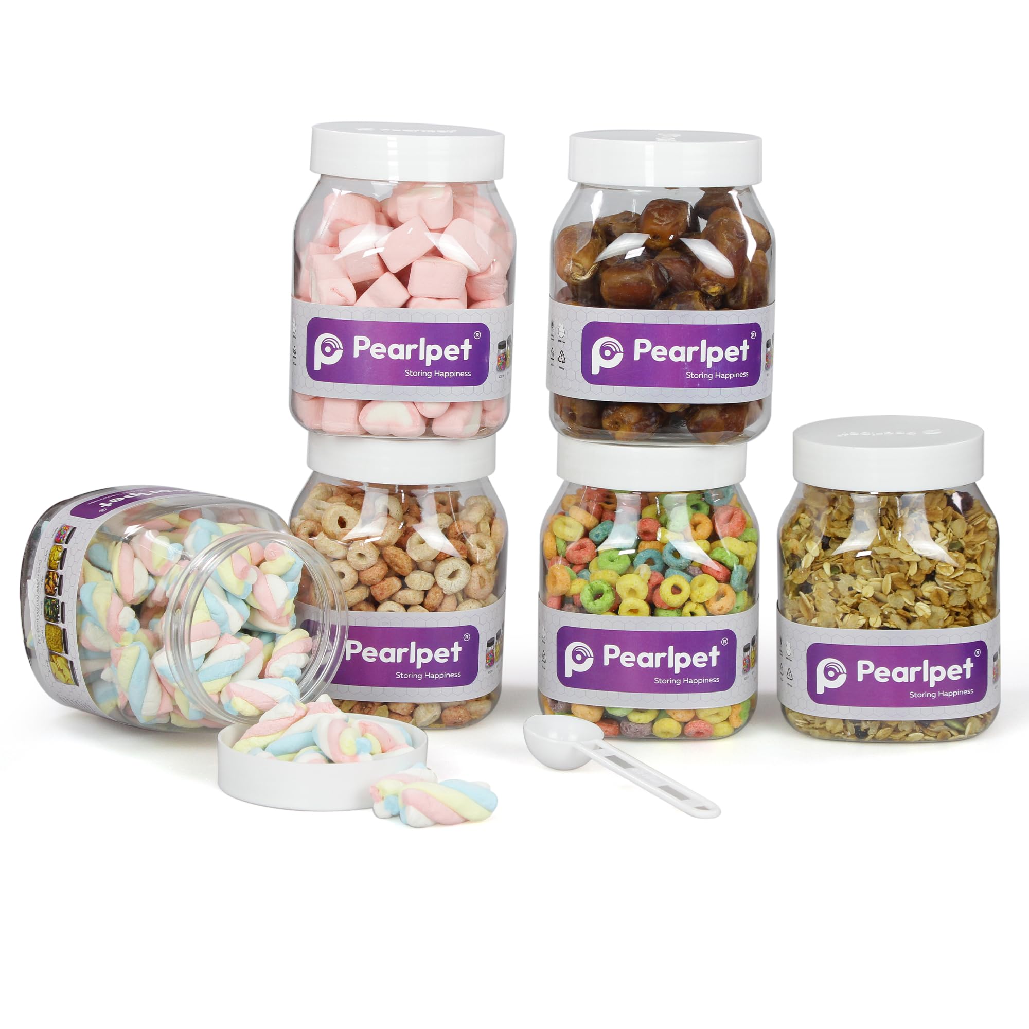 PEARLPET Space Saver Air Tight Kitchen Storage Container Transparent Jar Set 800 gm Pack of 6,Plastic (B09DGKH4CM) Amazon Price History, Amazon Price Tracker