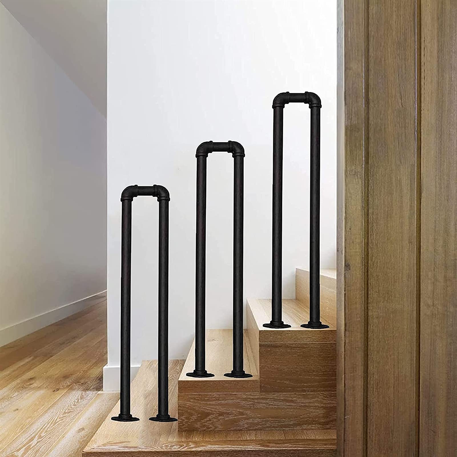Outdoor-Handlauf Treppengeländer für Außentreppen oder Innenbereich, U-förmige Treppenhandläufe, Stützstange für Dachboden, Veranda, rutschfeste Haltegriffe, 35-100 cm (Größe: 35 cm)