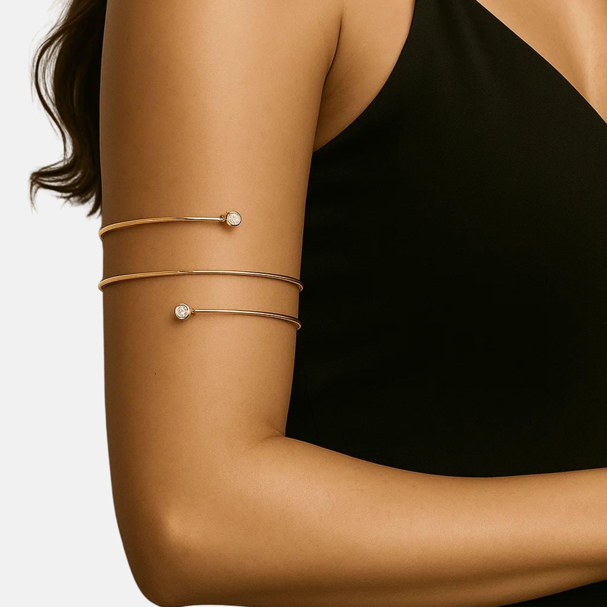 Heideman Oberarmreif Zoa Damen Edelstahl mit Stein | Auffälliger Armschmuck für Frauen, als Geschenk zum Geburtstag, hautfreundlich, nickelfrei und leicht zu tragen