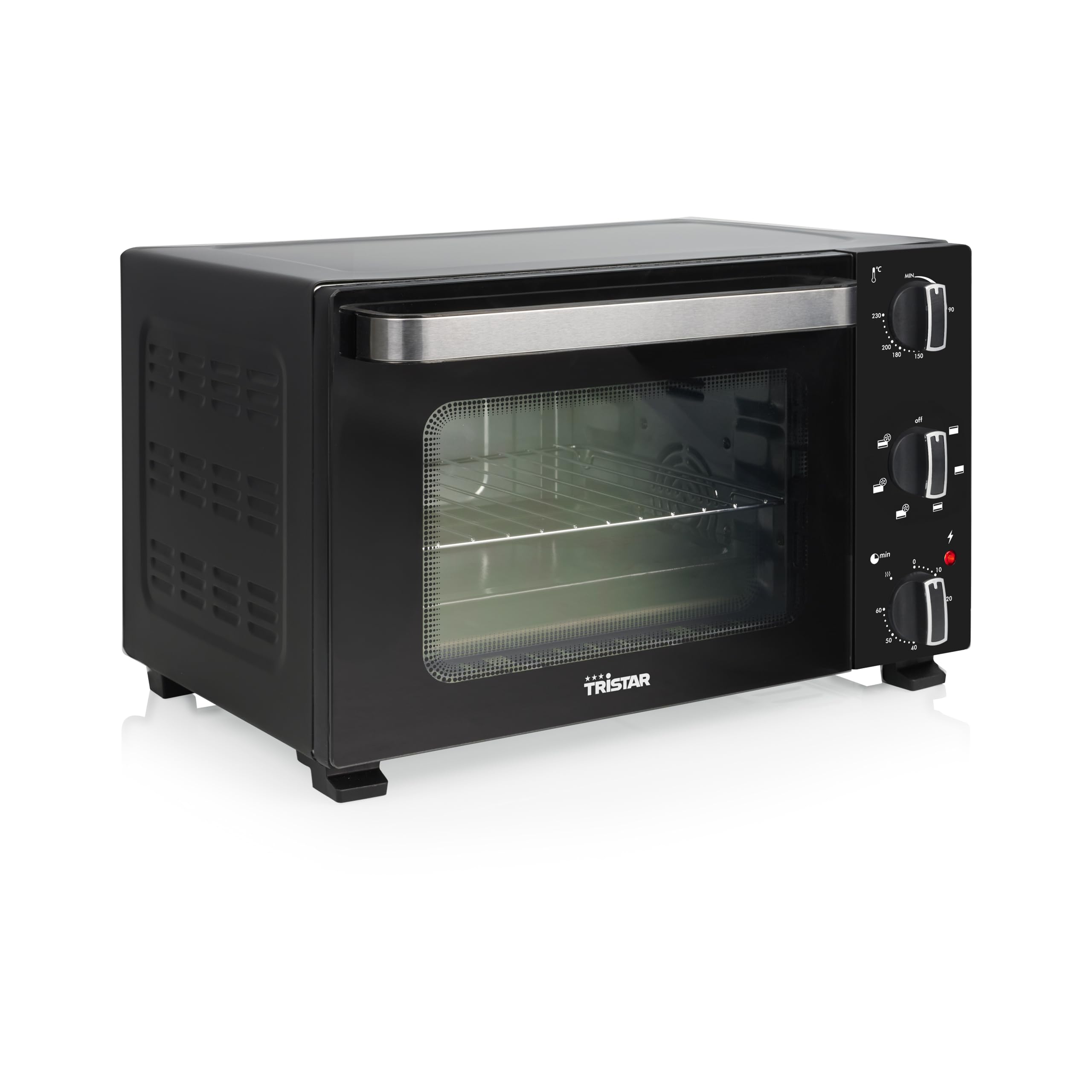 Tristar Forno ventilato 20 L, 800 W, Compatto per grigliare e cuocere al forno con temperatura 90-230°C, timer 60 minuti e teglia con griglia, OV-3652
