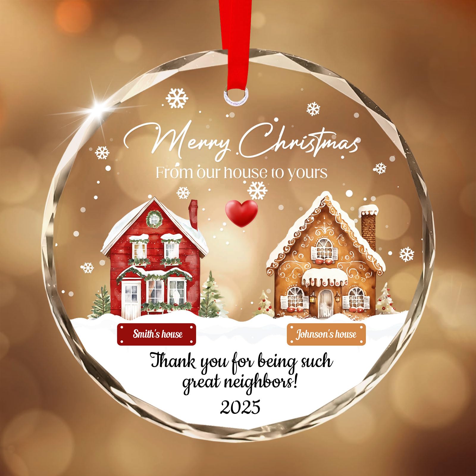 Personalised Christmas Bauble with Photo, Custom Crystal Photo Ornaments for Xmas Gifts, Christmas Tree Decoration for Kids, Mom, Dad, Family — image 1