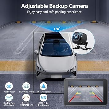 Carplay Screen for Car with Apple CarPlay/Android Auto, 7 Wireless Car Stereo, Portable Touchscreen Car Radio with Bluetooth, Backup Camera, GPS Navigation, Mirror Link,Multimedia Player All Vehicles