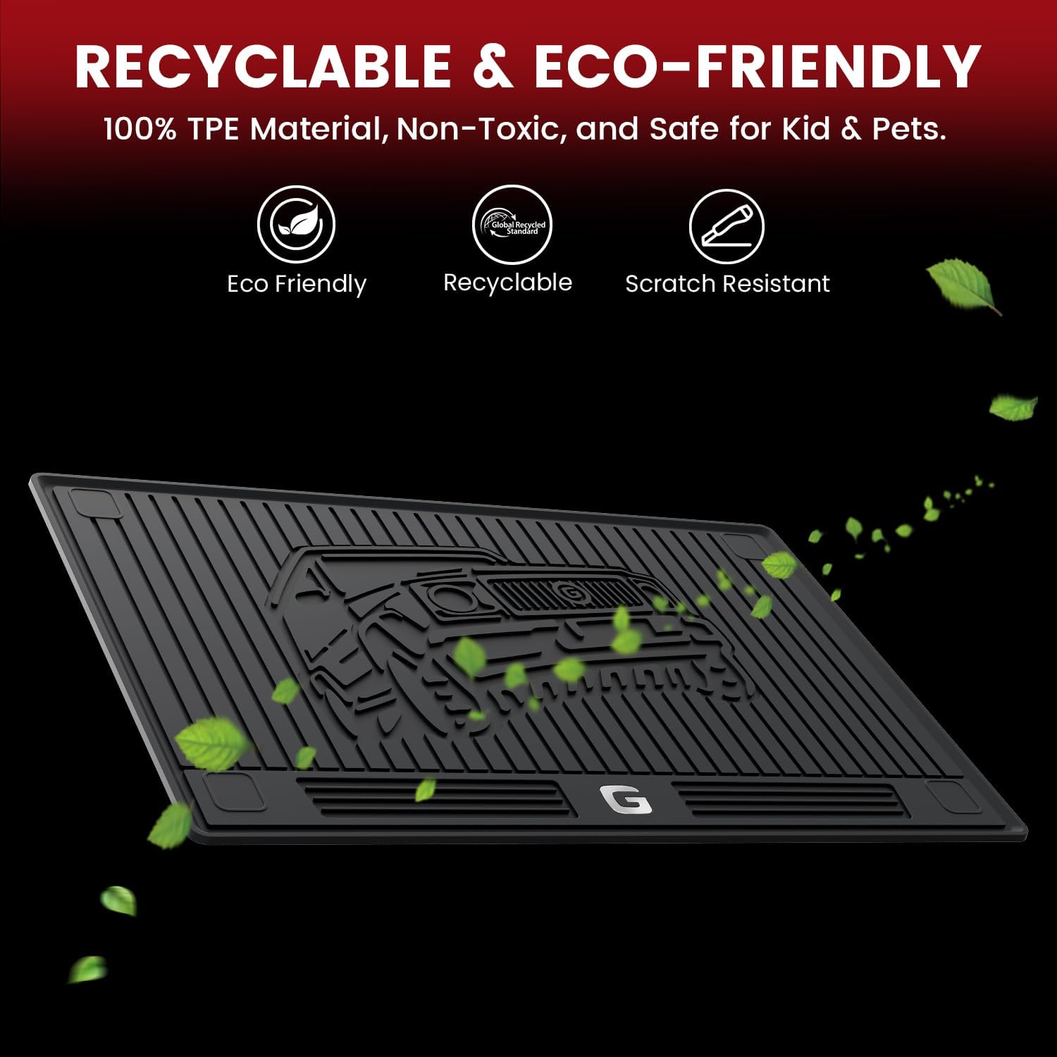 LASFIT Cargo Mat for Mercedes Benz G Class G550 / G580 / G63 AMG SUV 2026 2025 2024 2023 2022 2021 2020 2019, All Weather TPE Custom Fit Cargo Liner for G Class Trunk Mat, Black - Image 7