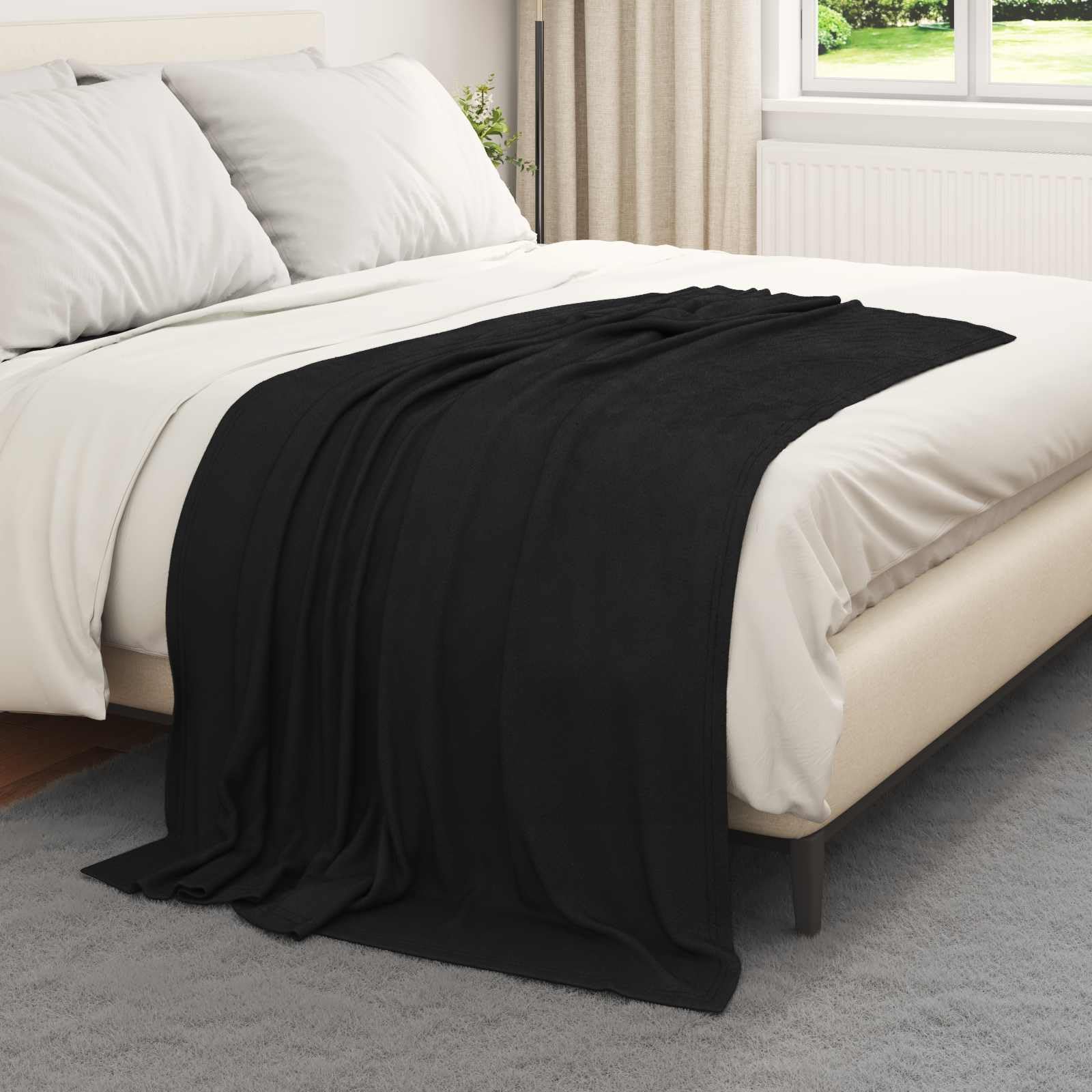 Manta Fleece 6 Piezas Negro 170x130cm