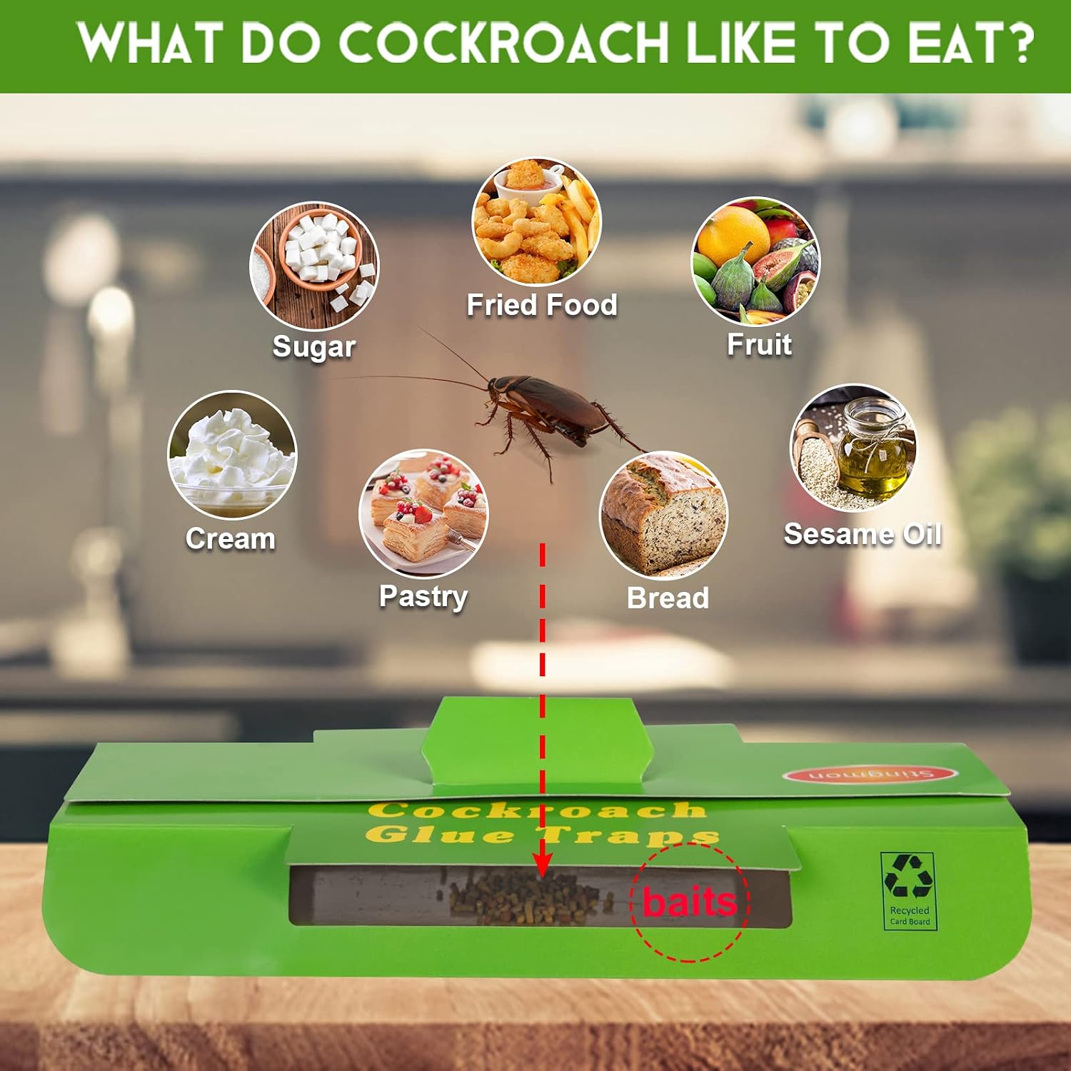 12 Pack Cockroach Trap, Cockroach Killer Indoor Home, Roach Bait, Roach Killer Indoor Infestation, Bug Insect Sticky Traps