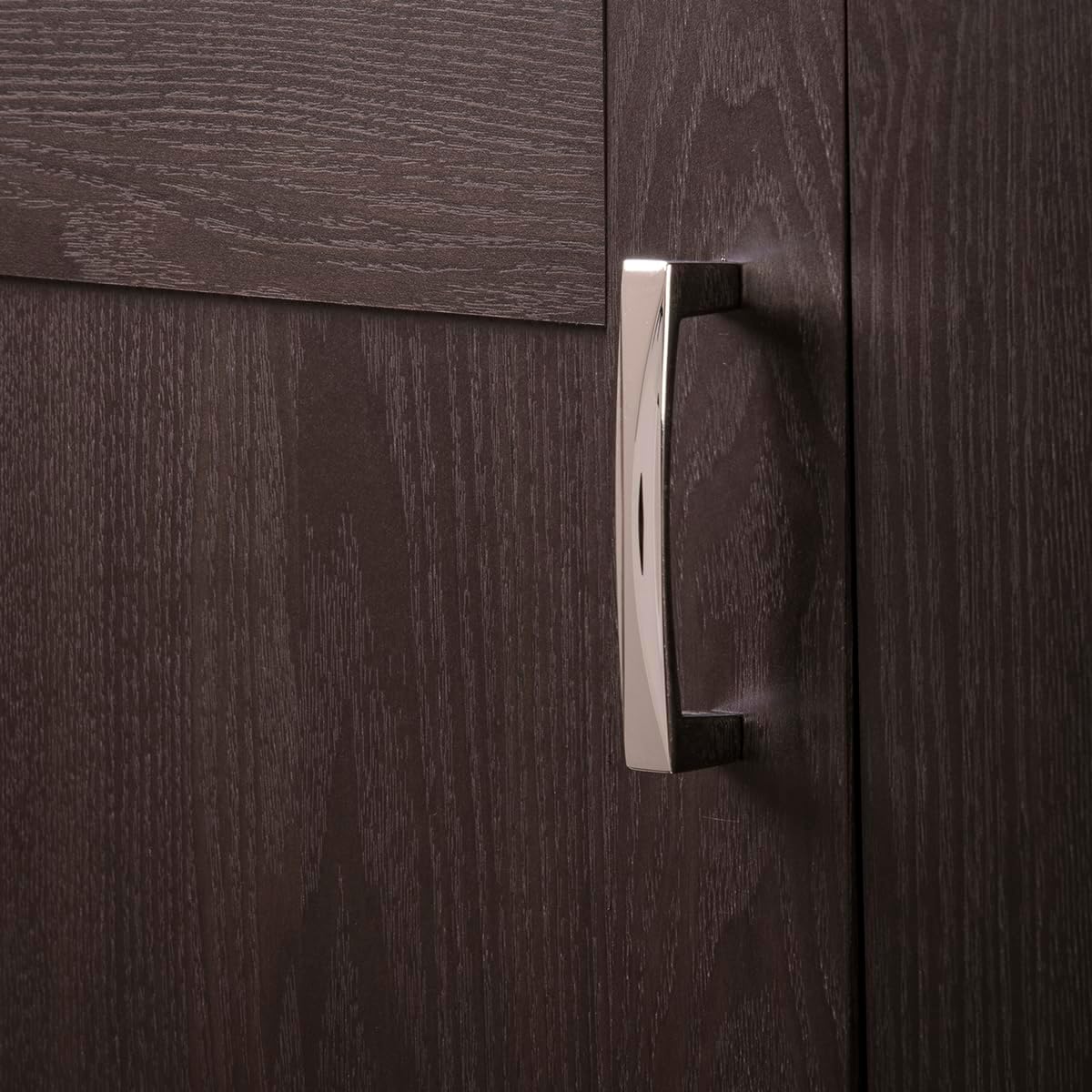 Hickory Hardware 10 Pack Solid Core Kitchen Cabinet Pulls, Luxury Cabinet Handles, Hardware for Doors & Dresser Drawers, 3-3/4 Inch (96mm) Hole Center, Chrome, Crest Collection