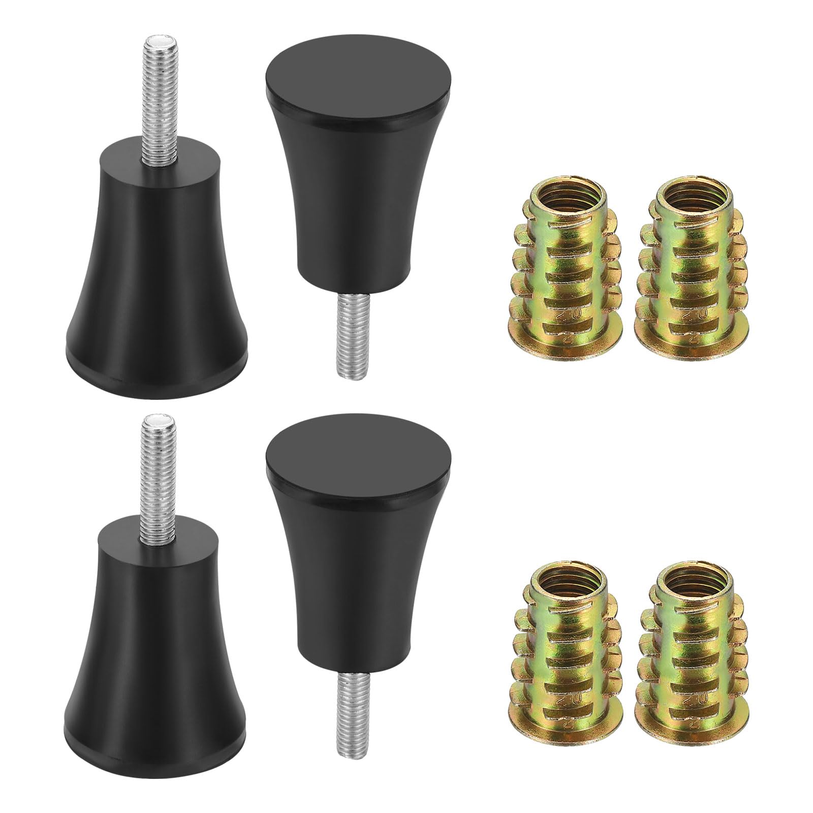 sourcing map 4Pcs M8 x 30mm Thread Adjustable Furniture Levelers, 40x80mm Furniture Leveling Feet Screws in Threaded Glide Leveling Floor Protector for Table Chair Cabinet Legs