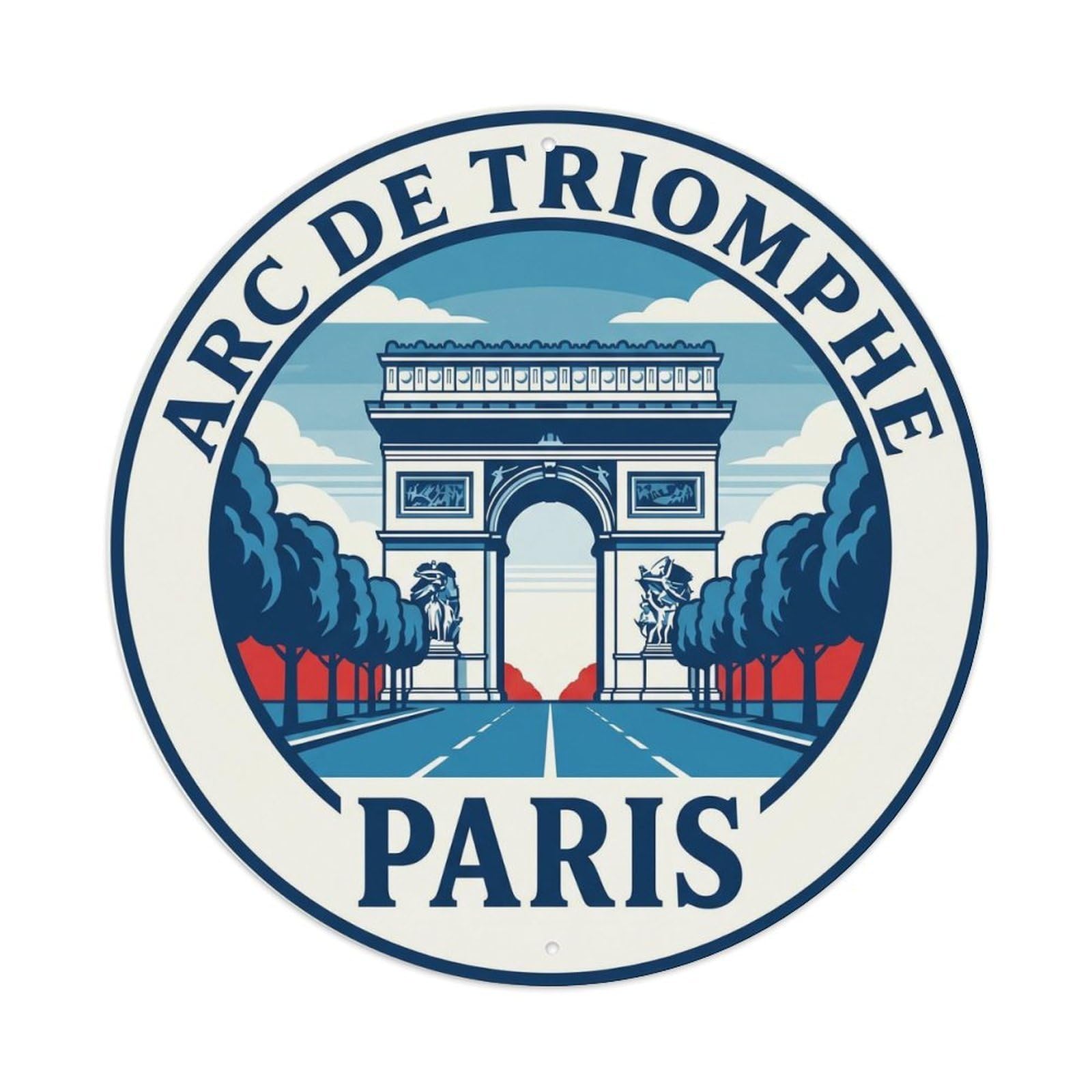 Fqnyr Style Vintage Travel Arc Triomphe France Metal Tin Sign