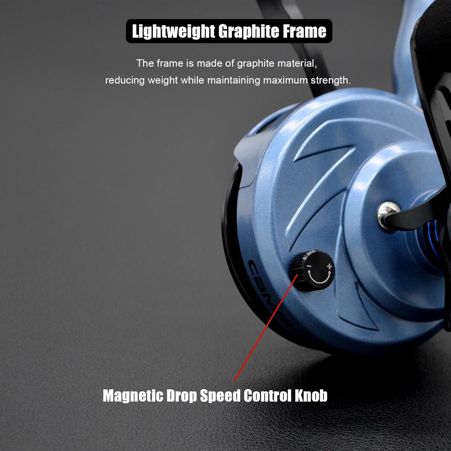 Snow Storm 600 Inline Ice Fishing Reel, High Line Capacity, 8 Button Magnetic Drop Speed Control System, 3.0:1 Gear Ratio, 6.2 OZ Lightweight Graphite Frame with CNC-Machined Aluminum Spool