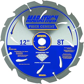 IRWIN Tools Fiber Cement PCD Circular Saw Blade, 12-Inch, 8T (4935625) - coolthings.us