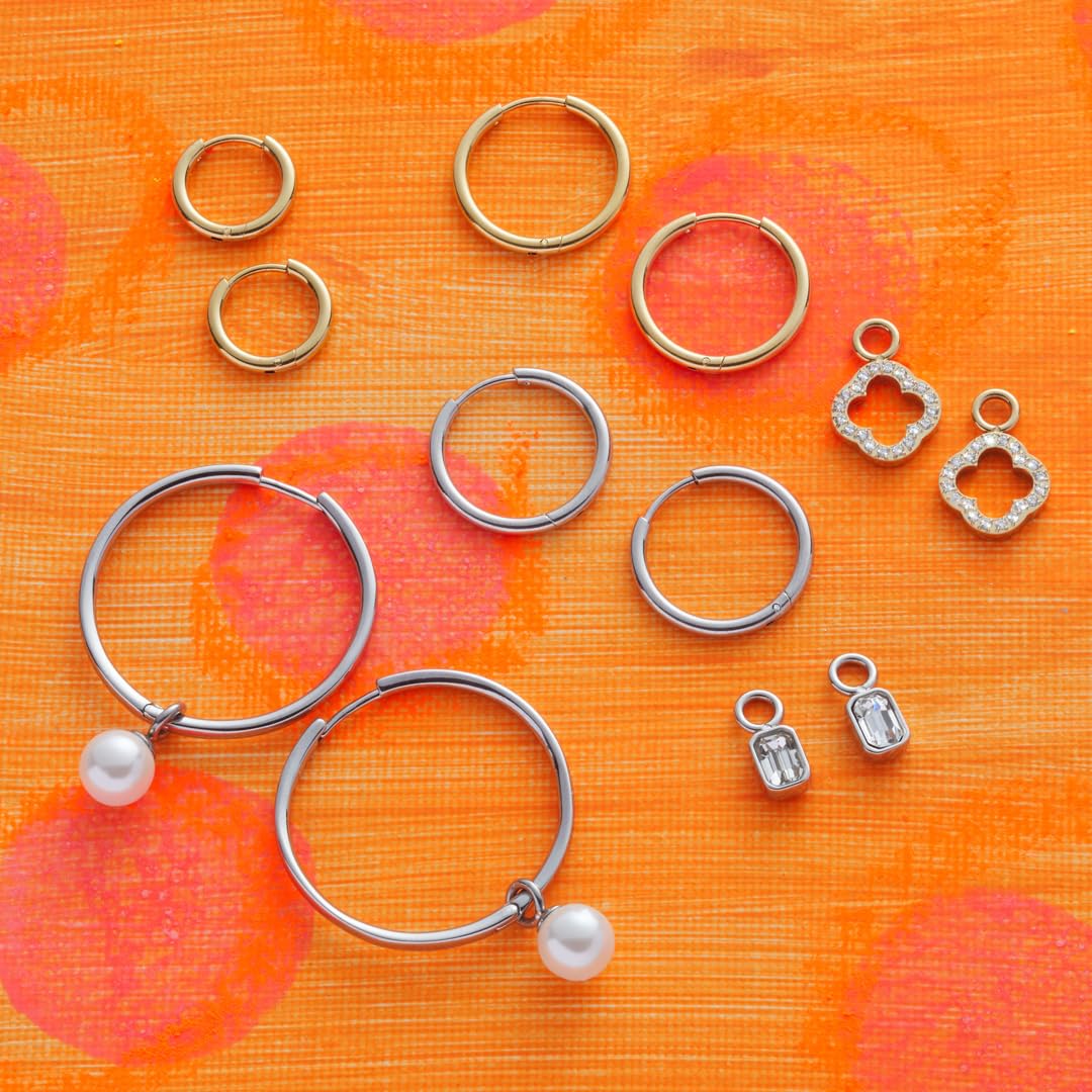 JEWELS BY LEONARDO Kreolen Beauty's Bravo 1 Paar • Ohr-Schmuck aus goldfarbenem Edelstahl • mittelgroße Hoop-Ringe • kombinierbar mit Beauty's Anhängern • Schmuck Geschenk für Frauen • 023574