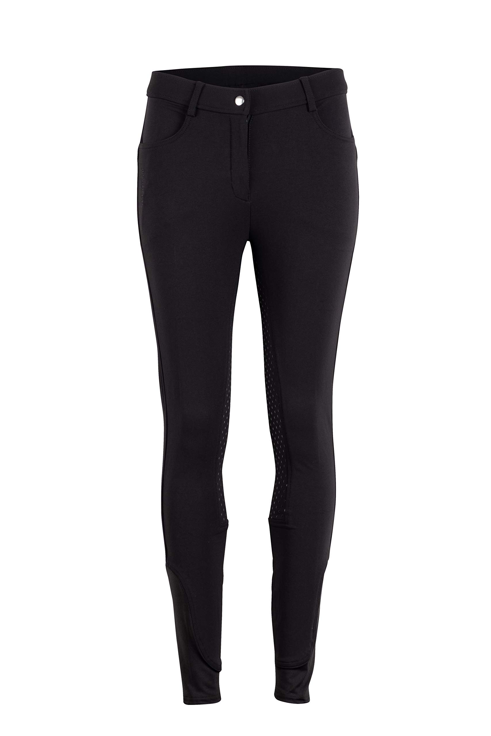 MONTAR Pantalones de equitación con cintura normal y ribete completo de silicona., Negro , 34