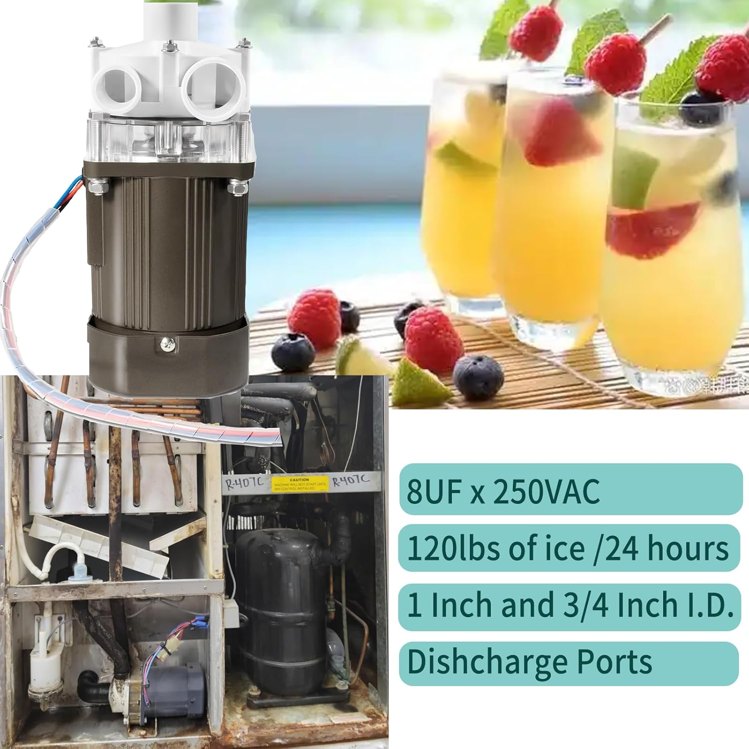 S-0730 Pre-Assembled Ice Machine Motor Fits for Hoshizaki KM Series ice Makers,S-0730, 213780A01, 215692A01, 215692A03,120 Volts, 60 Watts, 3230 RPM