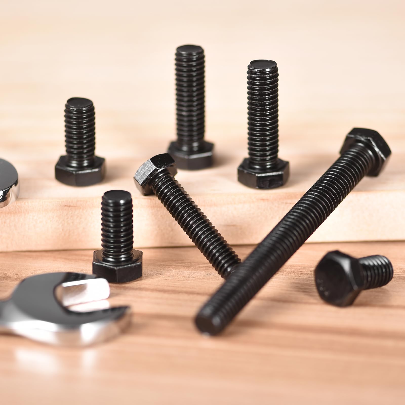 QUARKZMAN 20Pezzi 1/2-13 x 2" Bulloni Testa Esagonale, Acciaio Inossidabile 304 Bullone Testa Esagonale Filettato, Finitura in Ossido Nero, Bulloni per Costruzioni, Nero
