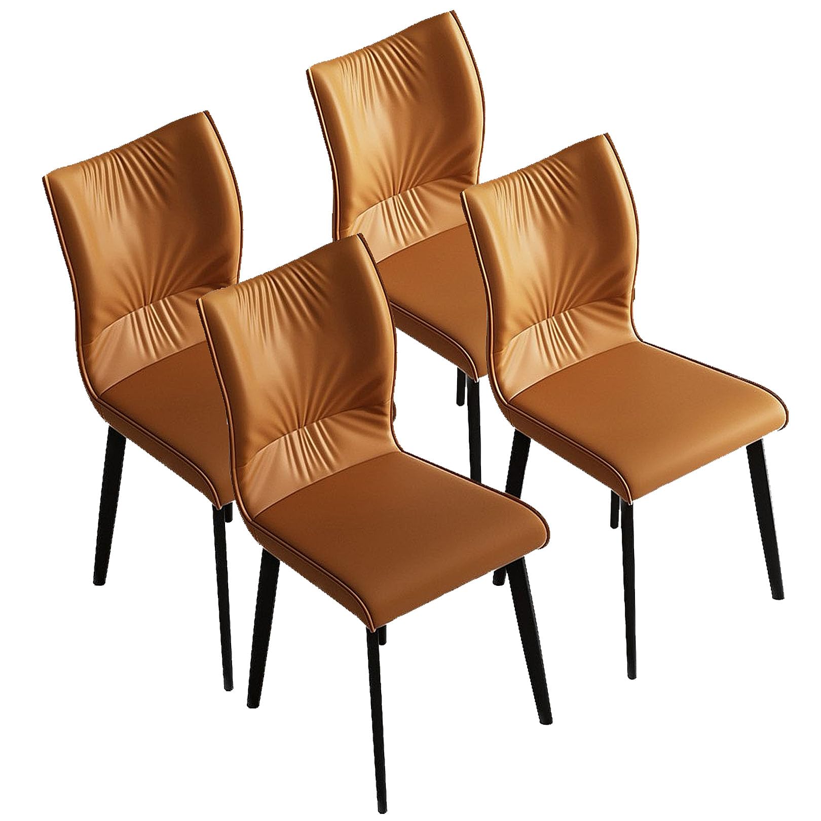 新品】おしゃれな ダイニングチェア4脚 オレンジ