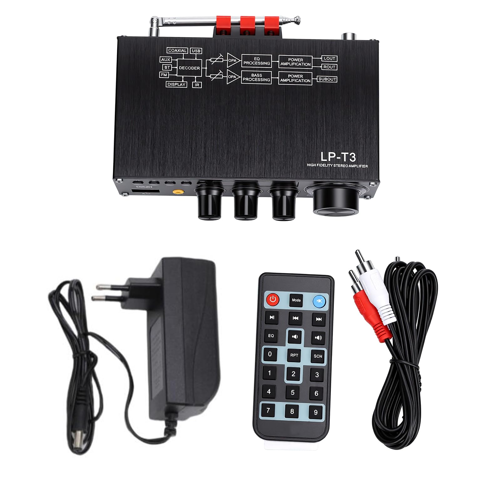 Sxhlseller Placa Amplificadora de 2.1 Canales con Bluetooth 5.1 y Control