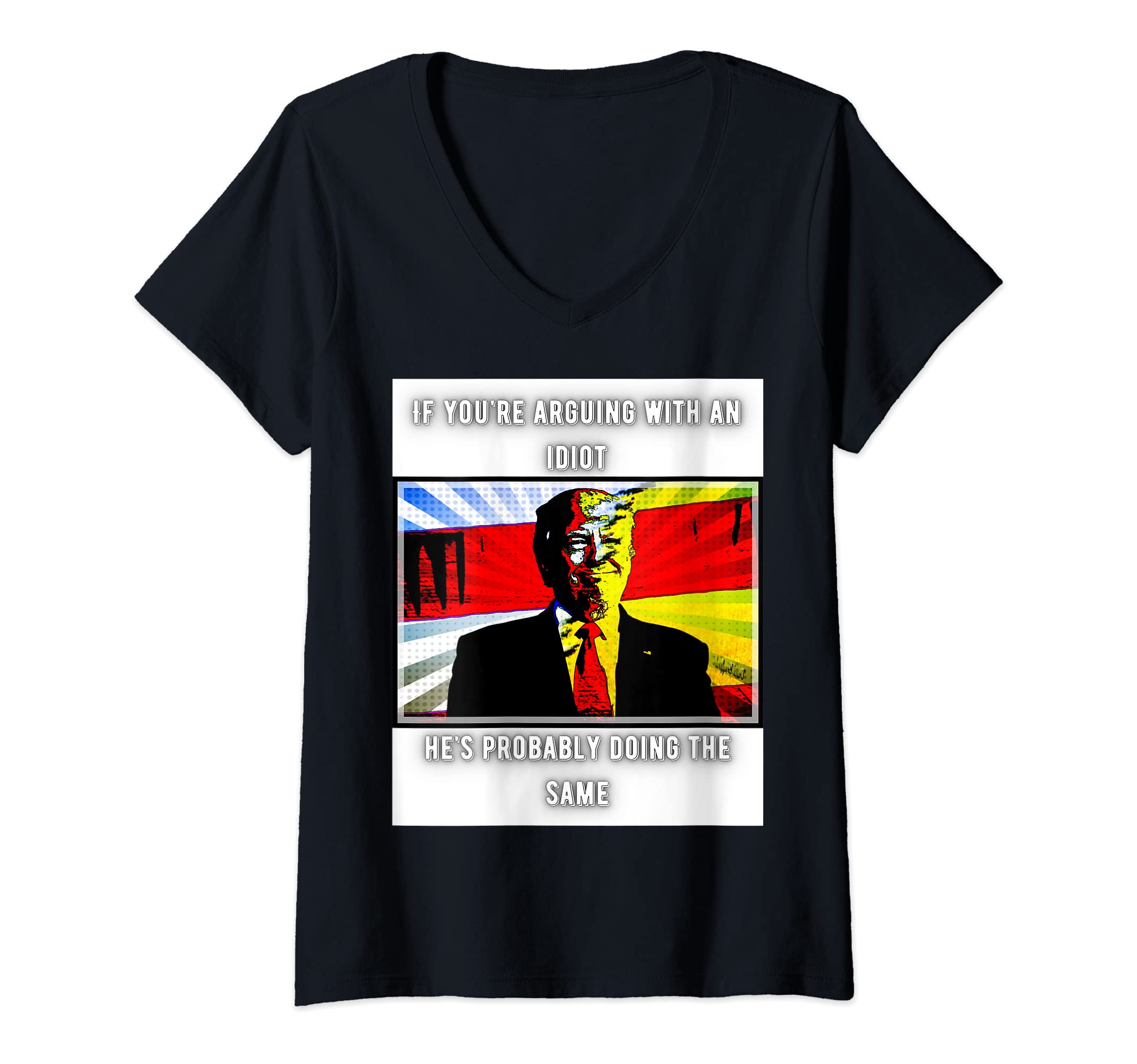 Womens Funny Trump Style V-Neck T-Shirt
