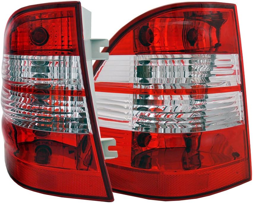 Taillights Red/Clear Assembly Set For Mercedes Benz M Class W163 - (Pair) Driver Left and Passenger Right Side Replacement