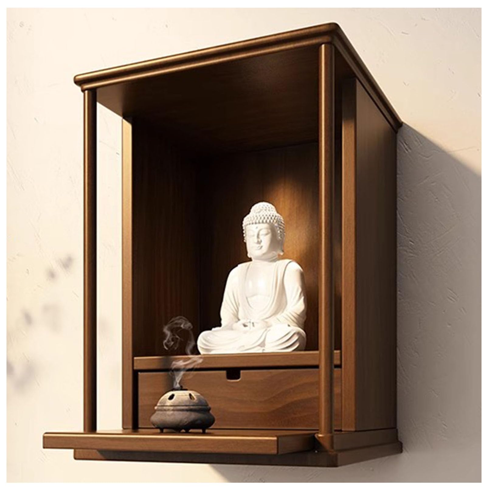 Autel de Bouddha en bois pour cultiver la paix et la méditation